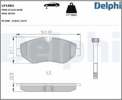 DELPHI Set placute frana, frana disc DELPHI LP1982 - fixbox
