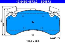 ATE Set placute frana ATE 13.0460-4873.2 (13.0460-4873.2) - fixbox