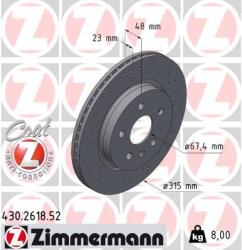 ZIMMERMANN Disc frana ZIMMERMANN 430.2618. 52 (430.2618.52)