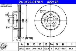 ATE Disc frana fata Toyota Celica ATE 24.0122-0178.1 (24.0122-0178.1)