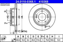 ATE Disc frana spate KIA Soul II/III, Hyundai Elantra V ATE 24.0110-0368.1 (24.0110-0368.1)