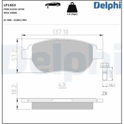 DELPHI Set placute frana DELPHI LP1653 (LP1653)
