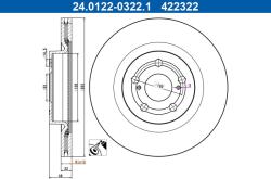 ATE Disc frana Toyota Yaris, Mazda 2 ATE 24.0122-0322.1 (24.0122-0322.1)