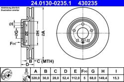 ATE Disc frana fata Audi Q5 ATE 24.0130-0235.1 (24.0130-0235.1)