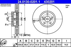 ATE Disc frana fata Lexus GS, IS III ATE 24.0130-0201.1 (24.0130-0201.1)