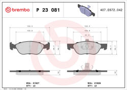 BREMBO Set placute frana BREMBO P 23 081 (P 23 081)