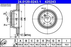 ATE Disc frana ATE 24.0120-0243.1 - fixbox