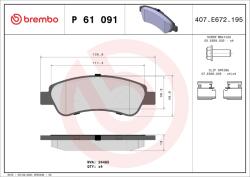 BREMBO Set placute frana BREMBO P 61 091 (P 61 091)