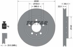 TEXTAR Disc frana TEXTAR 92098603 (92098603)