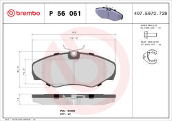 BREMBO Set placute frana BREMBO P 56 061 (P 56 061)