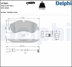 DELPHI Set placute frana DELPHI LP2661 (LP2661)