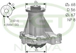 GGT Pompă de apă, răcire motor GGT PA10516 - fixbox