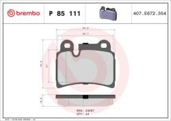 BREMBO Set placute frana BREMBO P 85 111 (P 85 111)