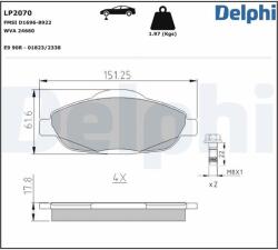 DELPHI Set placute frana DELPHI LP2070 (LP2070)