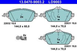 ATE Set placute frana ATE 13.0470-9003.2 (13.0470-9003.2)