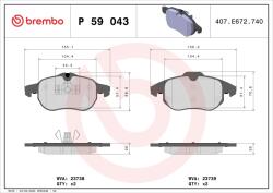 BREMBO Set placute frana BREMBO P 59 043 (P 59 043)