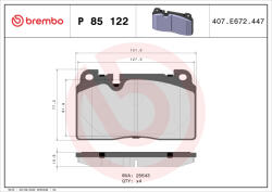 BREMBO Set placute frana BREMBO P 85 122 (P 85 122)