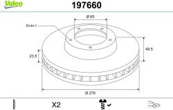 VALEO Disc frana VALEO 197660 (197660) - fixbox