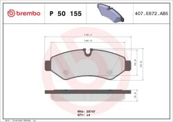 BREMBO Set placute frana BREMBO P 50 155 (P 50 155)