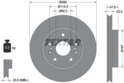 TEXTAR Disc frana TEXTAR 92268303 (92268303)