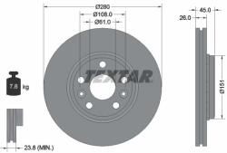 TEXTAR Disc frana TEXTAR 92257903 (92257903)