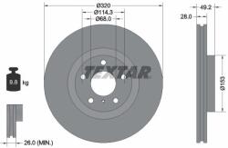 TEXTAR Disc frana TEXTAR 92162405 (92162405)