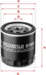 SOFIMA Filtru ulei SOFIMA S 7130 R (S 7130 R) - fixbox