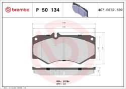 BREMBO Set placute frana BREMBO P 50 134 (P 50 134)