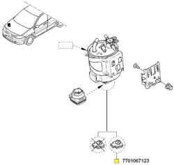 Original Renault Filtru combustibil ORIGINAL RENAULT 77 01 067 123 (77 01 067 123)