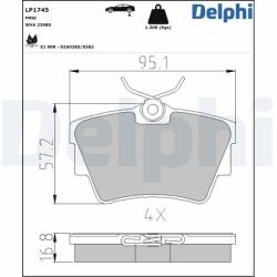 DELPHI Set placute frana DELPHI LP1745 (LP1745)