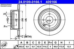 ATE Disc frana ATE 24.0109-0166.1 - fixbox