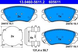 ATE Set placute frana ATE 13.0460-5611.2 (13.0460-5611.2)