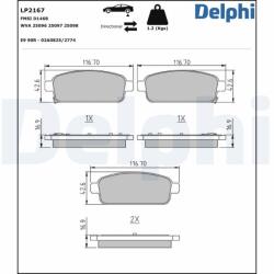DELPHI Set placute frana DELPHI LP2167 (LP2167)