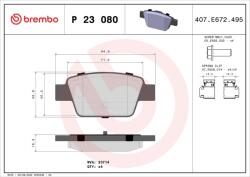 BREMBO Set placute frana BREMBO P 23 080 (P 23 080)