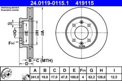 ATE Disc frana fata Hyundai Getz ATE 24.0119-0115.1 (24.0119-0115.1)