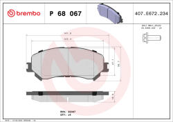 BREMBO Set placute frana BREMBO P 68 067 (P 68 067)