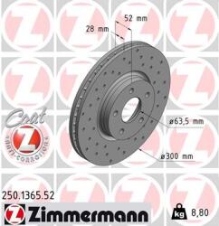 ZIMMERMANN Disc frana ZIMMERMANN 250.1365. 52 (250.1365.52)