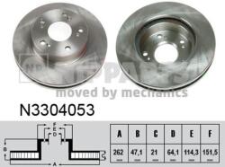 NIPPARTS Disc frana NIPPARTS N3304053 - fixbox