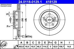 ATE Disc frana fata Toyota RAV 4 I ATE 24.0118-0129.1 (24.0118-0129.1)