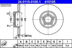 ATE Disc frana fata Audi A6 C4, 100 C4 ATE 24.0115-0105.1 (24.0115-0105.1)