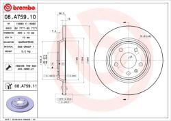 BREMBO Disc frana BREMBO 08. A759.11 - fixbox