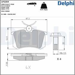 DELPHI Set placute frana DELPHI LP2254 (LP2254)
