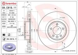 BREMBO Disc frana BREMBO 09. C819.11 (09.C819.11)