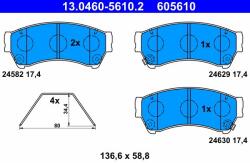 ATE Set placute frana ATE 13.0460-5610.2 (13.0460-5610.2) - fixbox