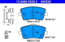 ATE Set placute frana ATE 13.0460-5520.2 (13.0460-5520.2) - fixbox
