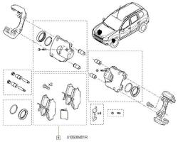 Original Renault Set placute frana axa fata ORIGINAL RENAULT 410608481R (410608481R)