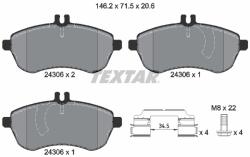 TEXTAR Set placute frana, frana disc TEXTAR 2430601 - fixbox