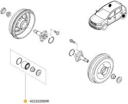 Original Renault Set rulment roata ORIGINAL RENAULT 4321 020 69R (4321 020 69R)