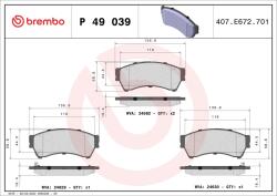 BREMBO Set placute frana BREMBO P 49 039 (P 49 039)