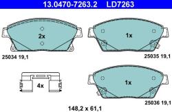 ATE Set placute frana ATE 13.0470-7263.2 (13.0470-7263.2)